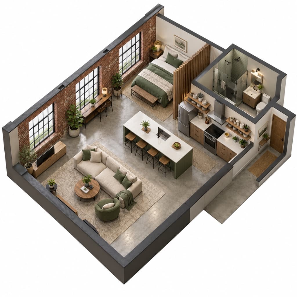 Studio loft from a listing PDF