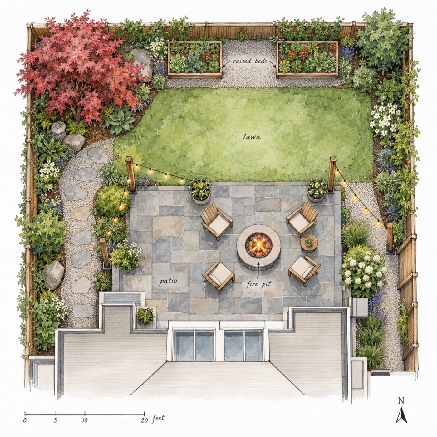 Presentation plan with plant list