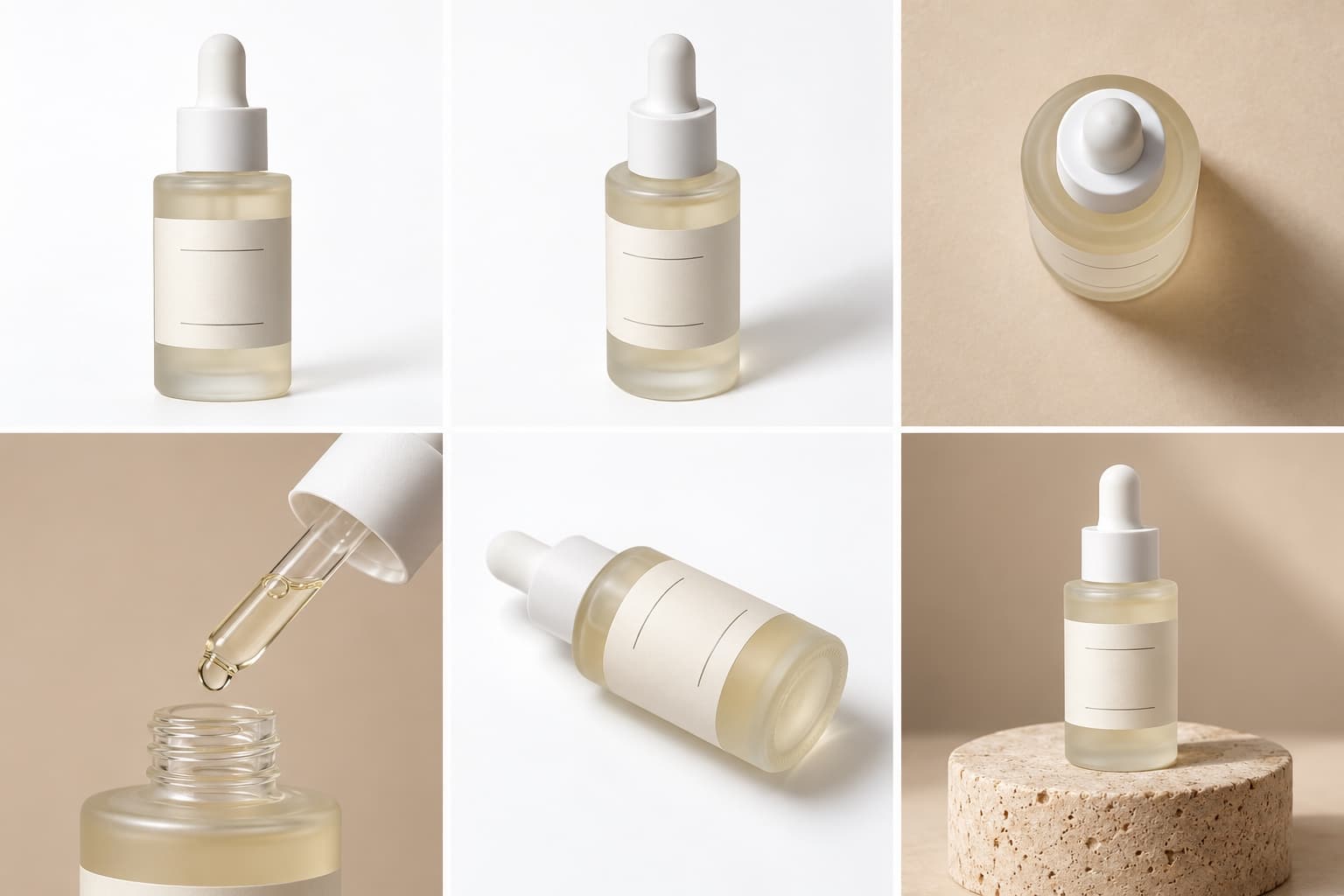 Serum bottle, six angles